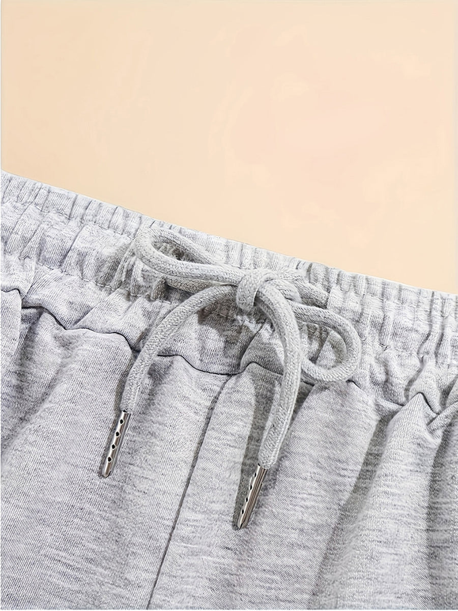 Winter Hooded Sweatshirt 2pcs Set Glitch_Style_Girl_Outline - Light Grey
