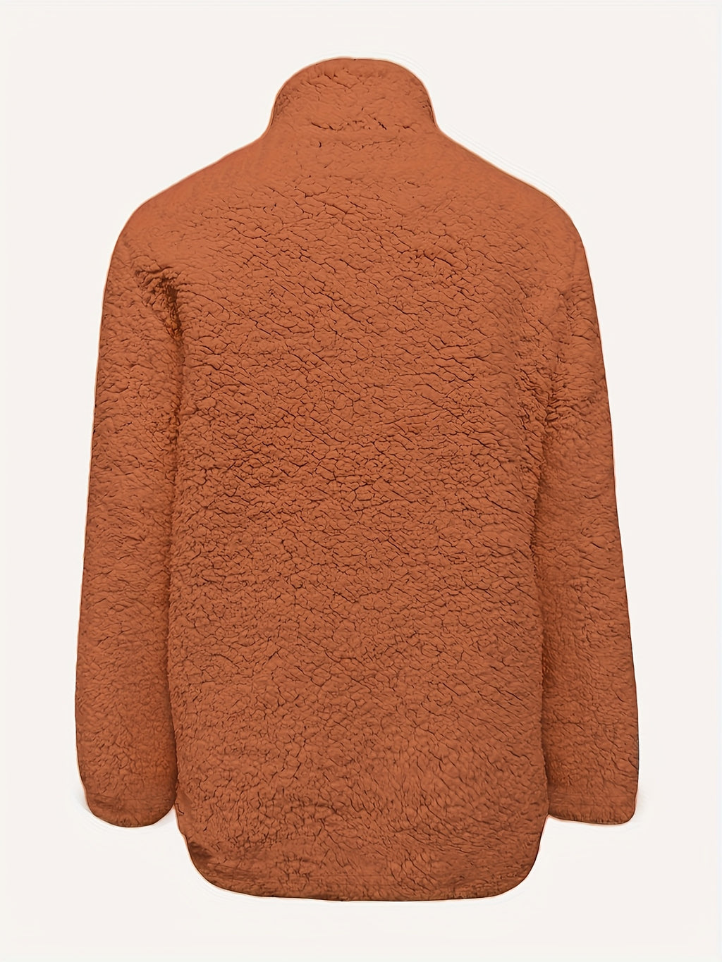 Women's Casual Fashion Pullover Zip-Up Long Sleeve Top - Orange