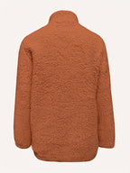 Women's Casual Fashion Pullover Zip-Up Long Sleeve Top - Orange