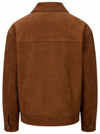 2026 Spring/Autumn New European and American Men's Lapel Jacket, Daily Fashion Commuting Party Date Coat, Workwear Style, Simple Outdoor Sports - Coffee Color