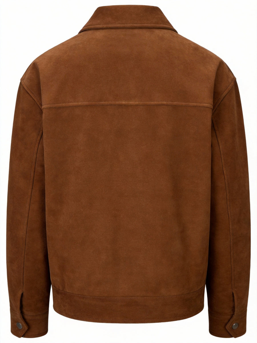 2026 Spring/Autumn New European and American Men's Lapel Jacket, Daily Fashion Commuting Party Date Coat, Workwear Style, Simple Outdoor Sports - Coffee Color