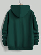Fashion Casual Style Easy Gradient Letter Pattern Men'S Hoodie, Men'S Long Sleeve Hooded Sweatshirt - Dark Green