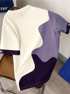 Printed Design-Not Textured] 2026 Summer New Men's Short Sleeve T-Shirt Men's Color-Block Round Neck Casual Short Sleeve T-Shirt - Mixed Color 2