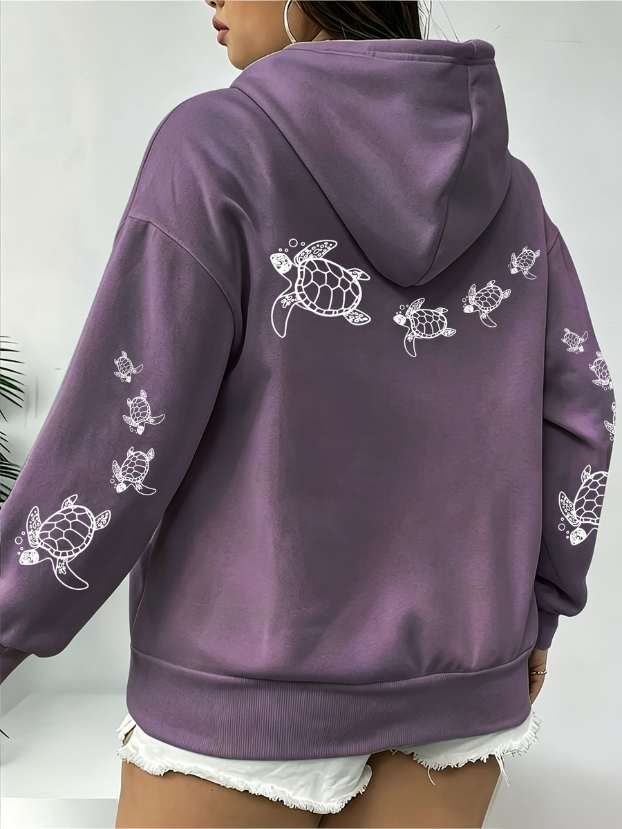 Los Angeles Letter Print Drawstring Hoodie, Casual Long Sleeve Pocket Sweatshirt, Women's Clothing - Light Purple