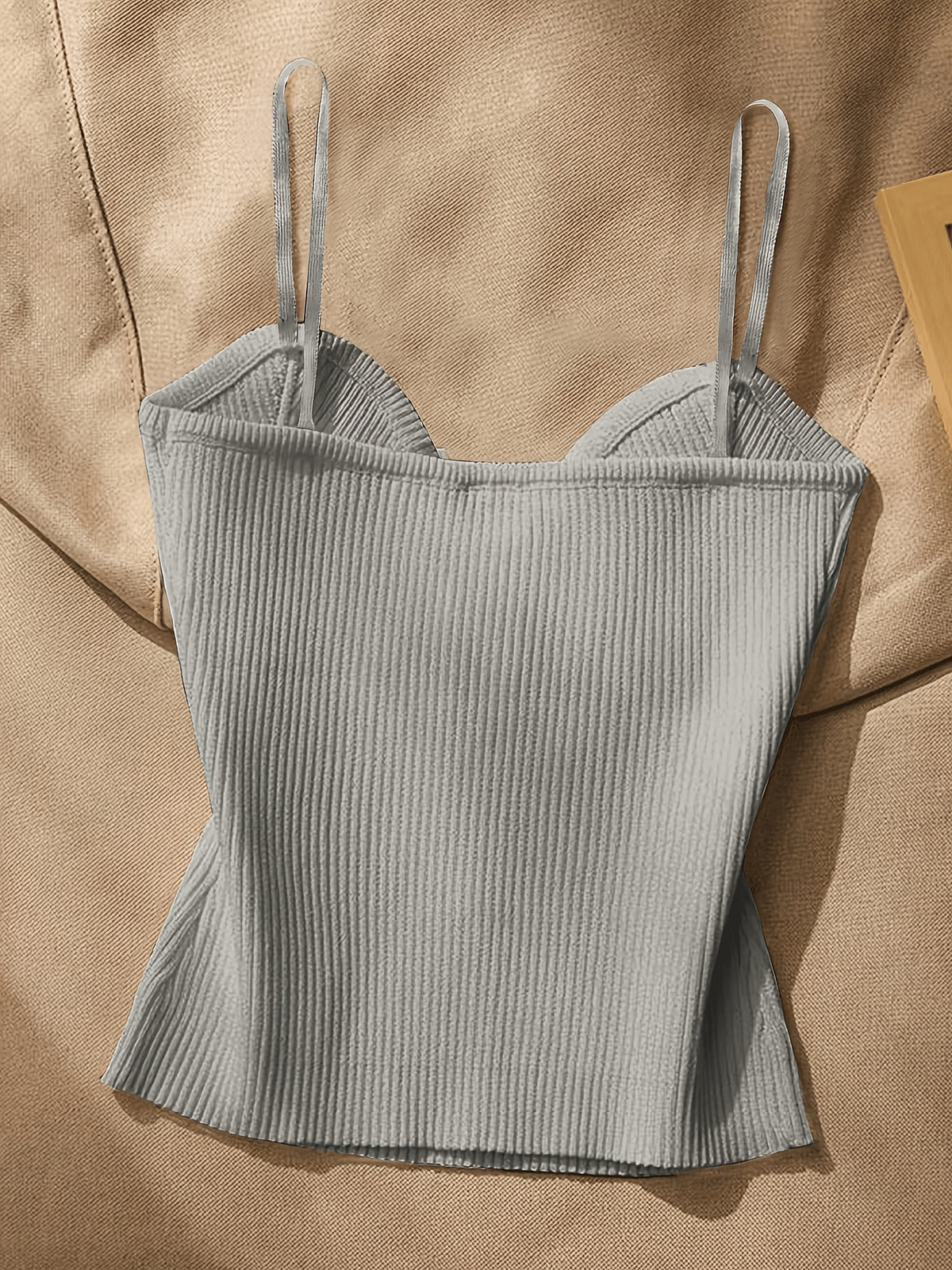 Women's Metal-Embellished Body-Hugging Top ZLLZ - Grey