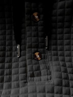 Men'S Fashion Hooded Sweatshirt, Autumn/Winter New Long Sleeve Half-Open Cardigan Top, Niche Small Checkered Jacquard Comfortable Warm Fabric, Solid Color Knit with Hood Craft Trendy Men'S Clothing, New Fabric Craft Design - Black