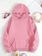 Women's Back Print Hooded Sweatshirt with Back Design - All-Season Casual Sweater, Relaxed Fit Machine Washable Sweaters with Hood, Cozy Sweaters for Women (Geometric/Text/Number/Graphic Prints) - Pink Color