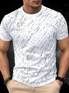 Black Twill Line Digital Printing T-Shirt, Minimalist Men'S Casual Short-Sleeved Shirt, Versatile Commuter Men'S Short-Sleeved T-Shirt, Cool And Breathable, Skin-Friendly And Comfortable, a Perfect Gift - Mixed colors
