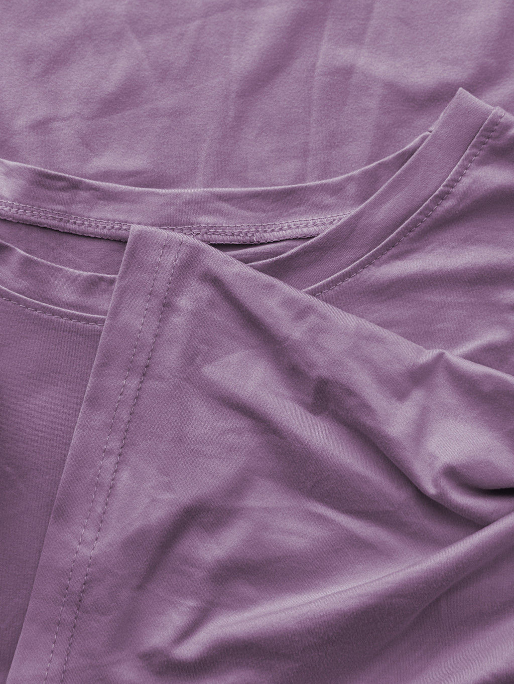 2W104 M-2XL T-Shirt Women Clothes Blouse T-Shirt Crop Top Basic Essentials Korean Style Internet T-Shirt Blouse Clothes Oversize Round Neck Men - Purple