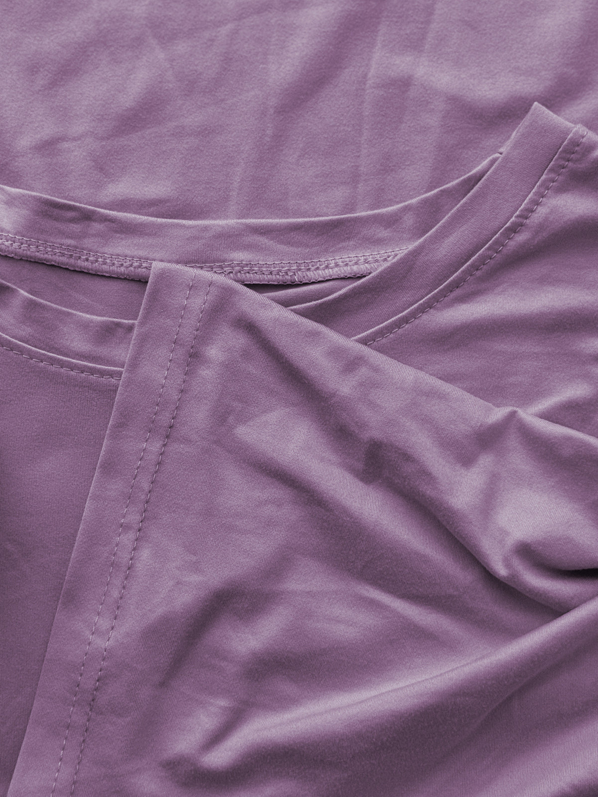 2W104 M-2XL T-Shirt Women Clothes Blouse T-Shirt Crop Top Basic Essentials Korean Style Internet T-Shirt Blouse Clothes Oversize Round Neck Men - Purple