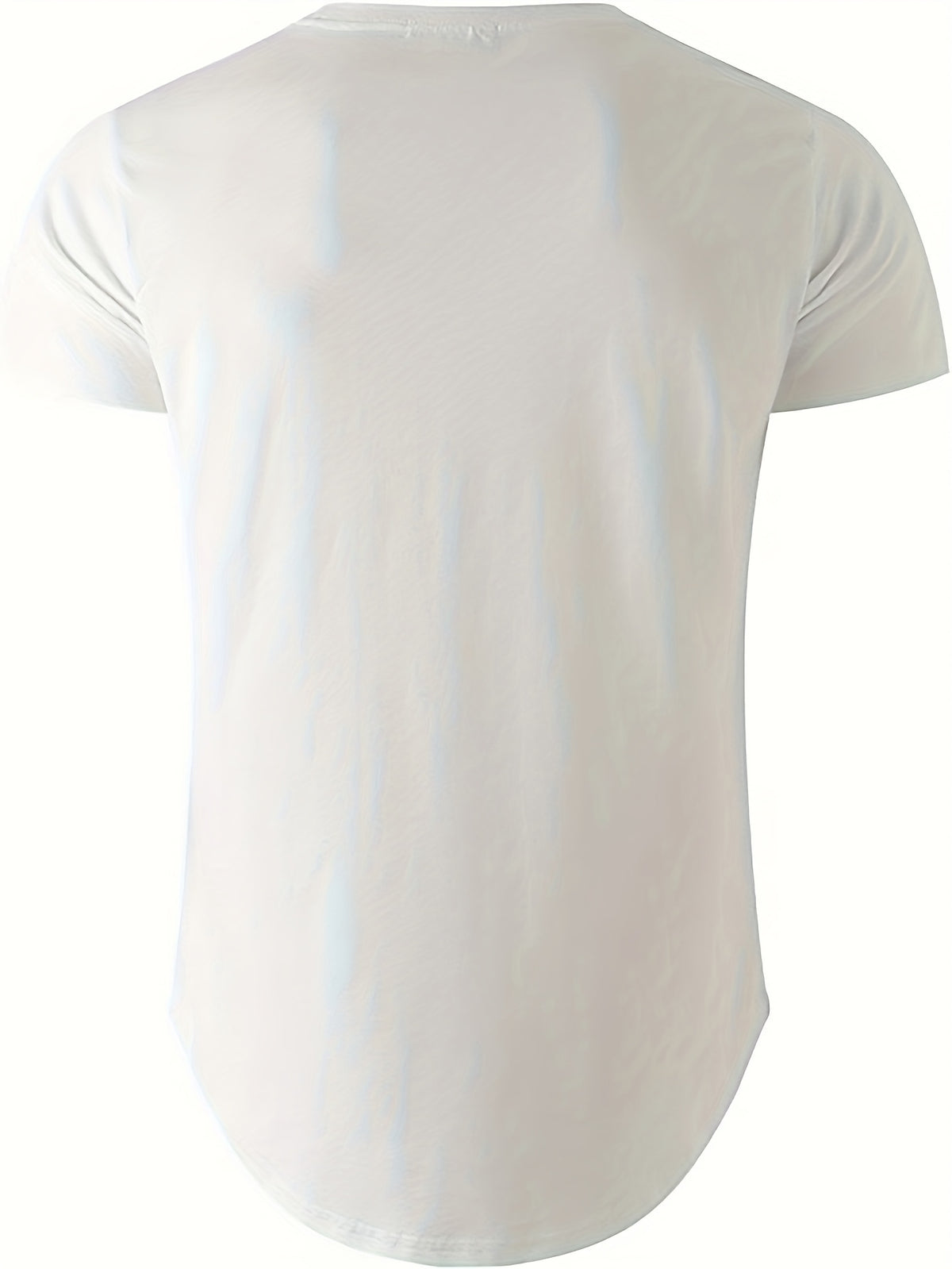 Men's Summer Breathable Casual T-Shirt with Henley Collar, Slim Fit, Suitable for Both Sports and Daily Wear, Soft and Comfortable - White