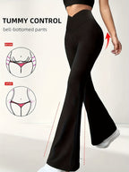 Women' Fitted Wide Leg Pants - Black