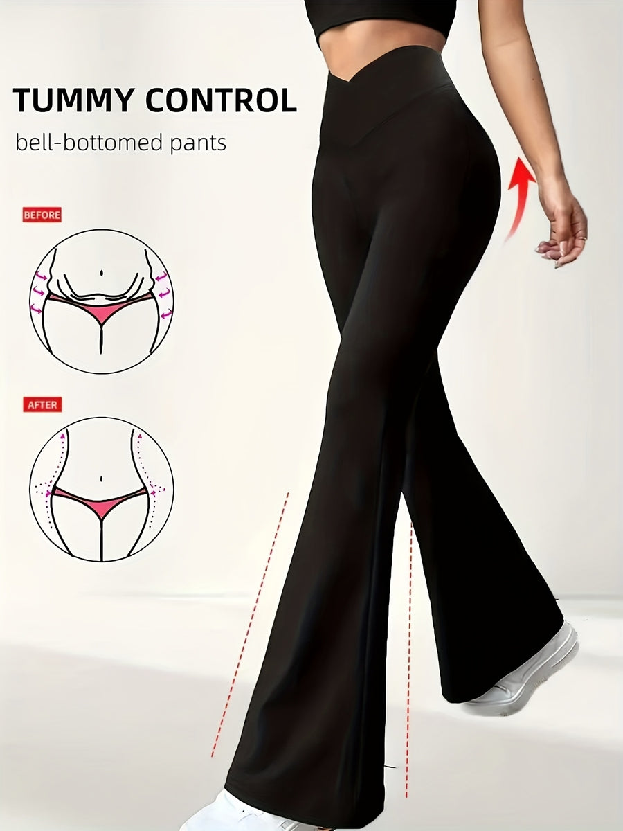 Women' Fitted Wide Leg Pants - Black