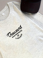 Women's Oversized T-Shirt - Loose Fit Short Sleeve Top with Letter '' Print, Round Neck Casual Summer Blouse for Spring Summer Fall, Breathable Casual Attire (Hand Washable) - White Gray