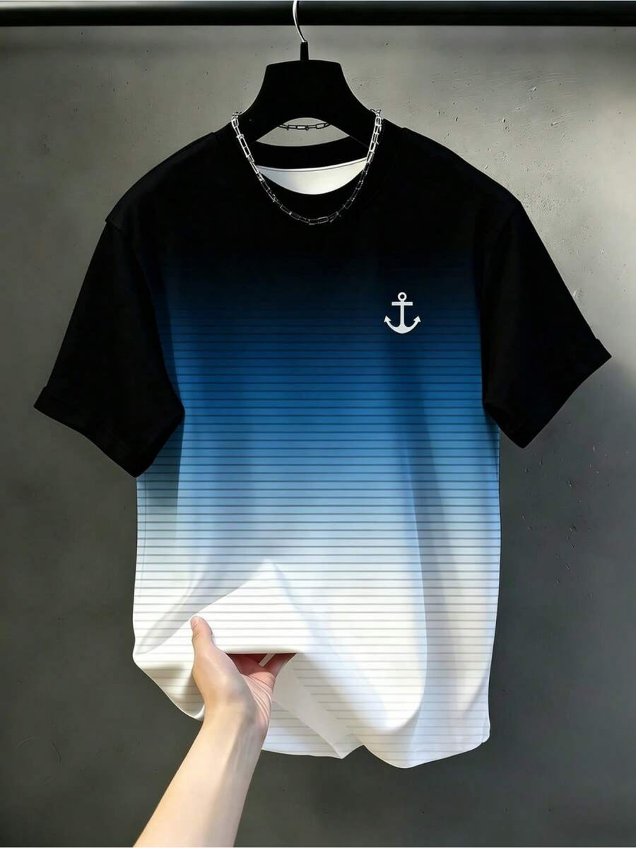 Men's Summer Fashion Casual Sporty Top with Unique Print Design - Multicolor 7