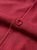 Men'S Spring Autumn New Waffle Check Blazer Collar Cardigan Single Button Double Pocket Business Casual All-Match Long Sleeve Jacket, Knit Soft Comfortable Fashion Solid Color Outerwear Suitable for Daily Outings, Dates, Holidays, And Travel - Wine Red (upgrade)