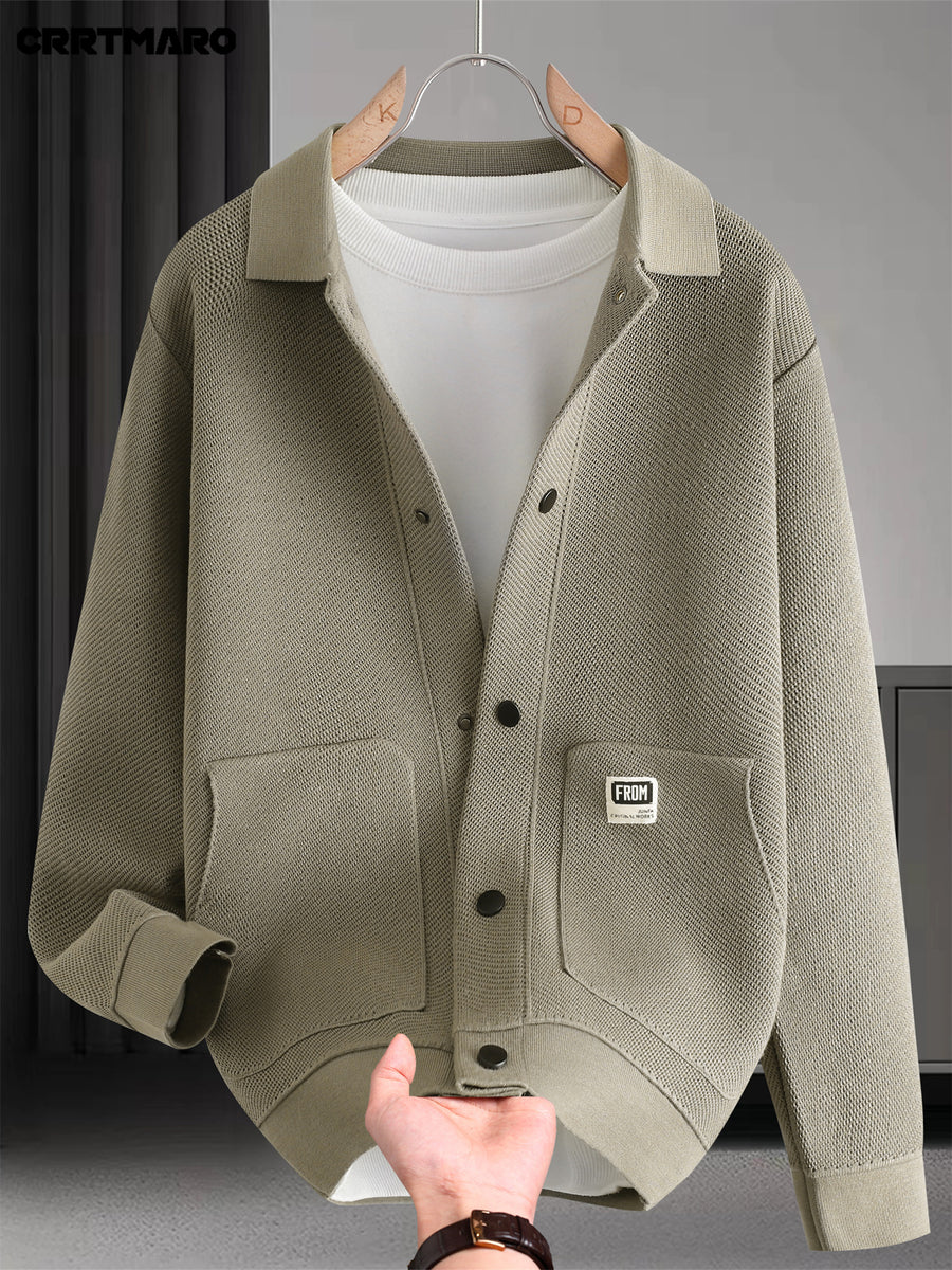 CRRTMARO Men's Warm Collar Sweater - Solid Color Regular Fit Pullover, Casual Long Sleeve Sweater Suitable for Fall Winter Warmth, Versatile for Office & Casual Attire, Hand Washable Top - Khaki