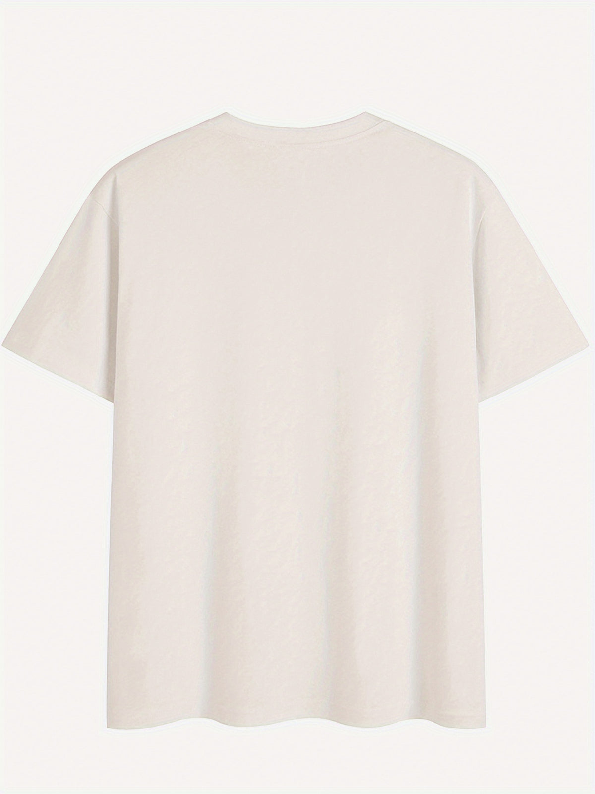 Graphic Print Drop Shoulder T-Shirt, Short Sleeve Crew Neck Casual Top for Spring & Summer, Women'S Clothing - Cream