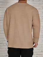 New Trendy Men's Versatile Casual Fashionable Comfortable Cool Skin-Friendly Long-Sleeve T-Shirt - Khaki