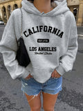 Letter Print Hooded Sweatshirt for Autumn And Winter, Women'S Clothing - Grey
