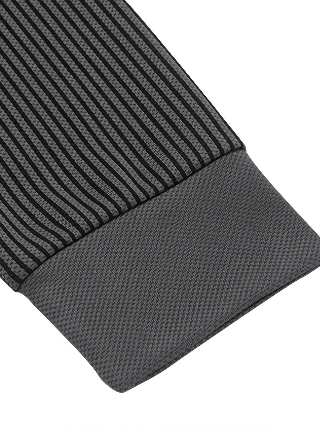 [Pearson OBM] Men'S Faux Two-Piece Long Sleeve Polo Shirt, Business Casual Style, Knit Collar V-Neck Patchwork Design with Button Placket, Ribbed Striped Cuffs And Collar, Mid-Career Men'S Business Top for Daily Gatherings And Commuting - Grey