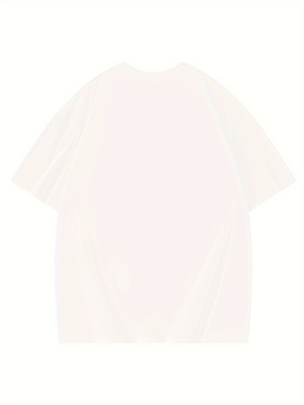 Women's Oversized T-Shirt - Loose Fit Short Sleeve Top with Letter '' Print, Round Neck Casual Summer Blouse for Spring Summer Fall, Breathable Casual Attire (Hand Washable) - White