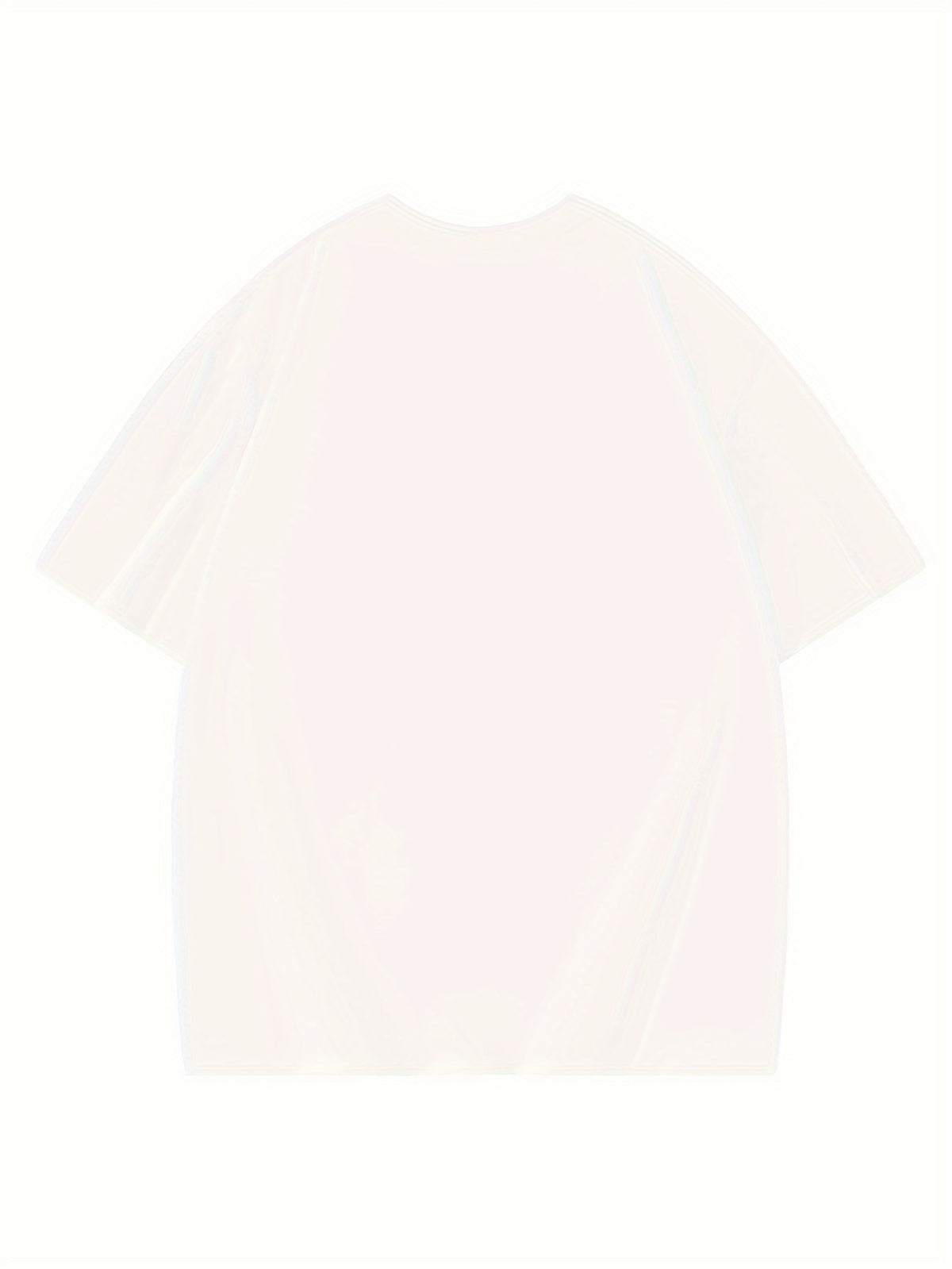 Women's Oversized T-Shirt - Loose Fit Short Sleeve Top with Letter '' Print, Round Neck Casual Summer Blouse for Spring Summer Fall, Breathable Casual Attire (Hand Washable) - White