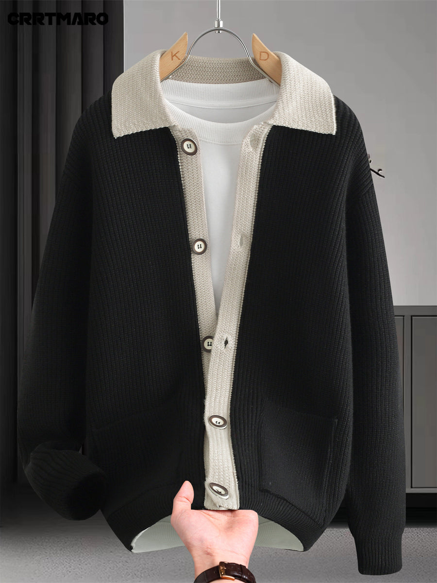 Men'S Pullover Sweater, Warm Long Sleeve Casual Top for Fall And Winter, Knit - Black