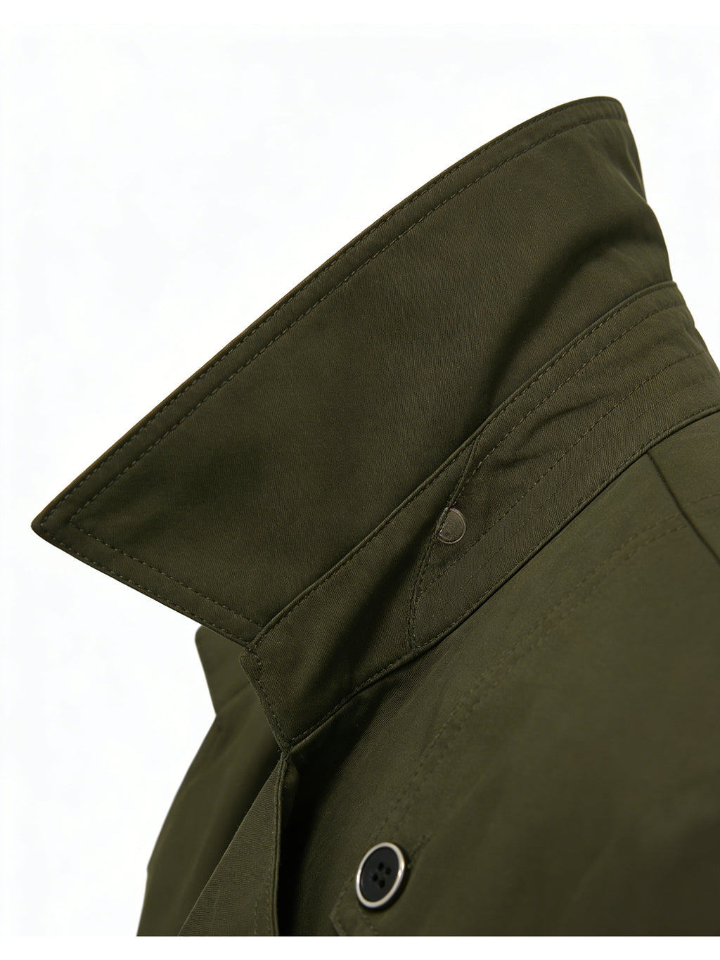 Men'S New Spring/Autumn Season Western Mature Stable Men'S Commute Fashion Trendy Meeting Solid Color Casual Durable Wear-Resistant Design Style Trench Coat Versatile Top Texture - fern green
