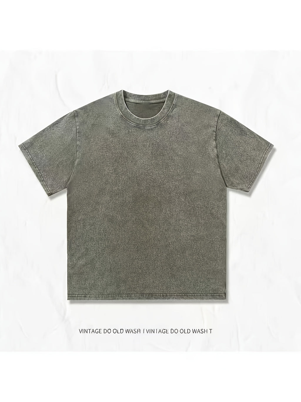 3pcs Summer Men'S Heavyweight 100% T-Shirt Set - Retro Washed Street Style Loose Round Neck Short Sleeve, Breathable All-Season Casual Tee - Combination 3