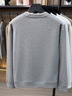 Men's Henry Collar 2-in-1 Look Knit Sweater, Simple Old Money Style, Suitable for Both Business and Casual Wear, Pairs Well with Dress Pants, Casual Pants, and Jeans - SINBOS - Medium Gray
