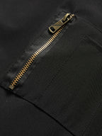 Spring Autumn Men'S Jacket Faux Two-Piece Hooded Cardigan Sports Casual Preppy Outdoor Quilted Cargo Jacket Bomber Jacket - Black
