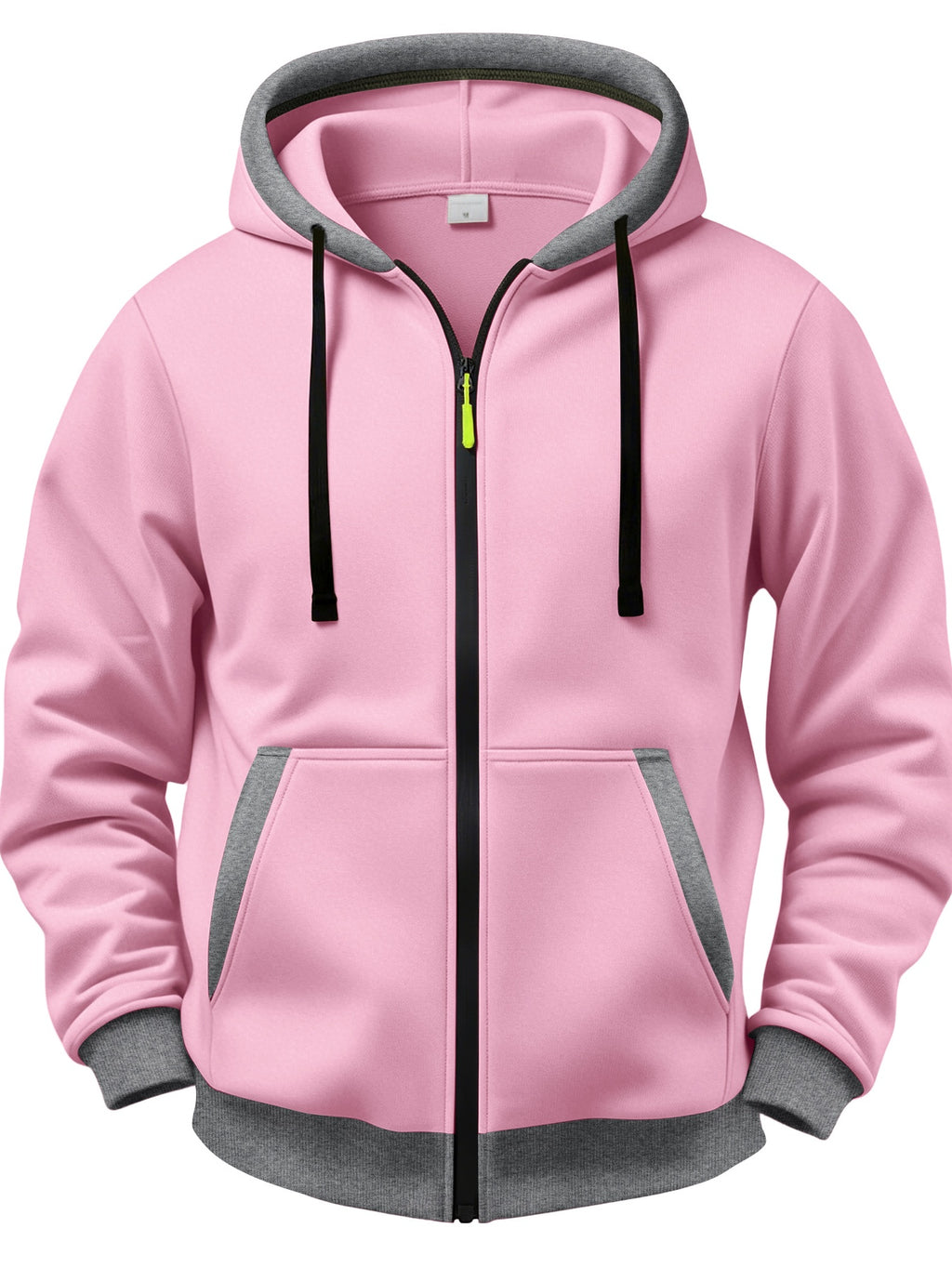 3pcs Set Vintage Sunset Mountain Peak Letter Small Print Zip-Up Hooded Sweatshirt for Men and Women, Spring/Autumn Contrast Trim Full-Zip Cardigan Jacket, Outdoor Mountain Style Loose Fit Casual 3pcs Versatile Zip-Up Hoodie Set - Yellow + Sky Blue + Pink