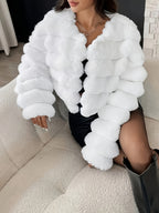 Yudomi Women's Elegant Faux Coat - White