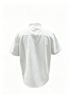 Men'S Summer Short-Sleeve Chef Uniform, Men'S Shirts, Jackets with Pockets, Polyester Fiber Material, Suitable for Hotel Kitchen Dessert Shops, Men'S Gifts - White