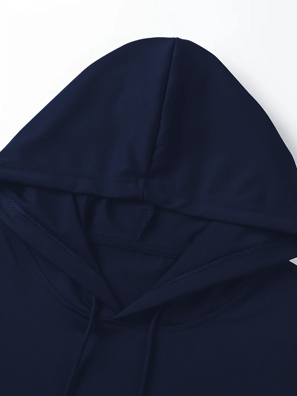 Solid Color Men's Hoodie T-Shirt, Novelty Casual Short-Sleeve Hooded Tee, Loose Fit Hooded Short-Sleeve Top, Versatile Men's Casual Knitwear, Summer Outdoor Casual Short-Sleeve Black, Vintage Fashion Trendy Apparel, Spring-Summer Vacation Outdoor - Navy Color