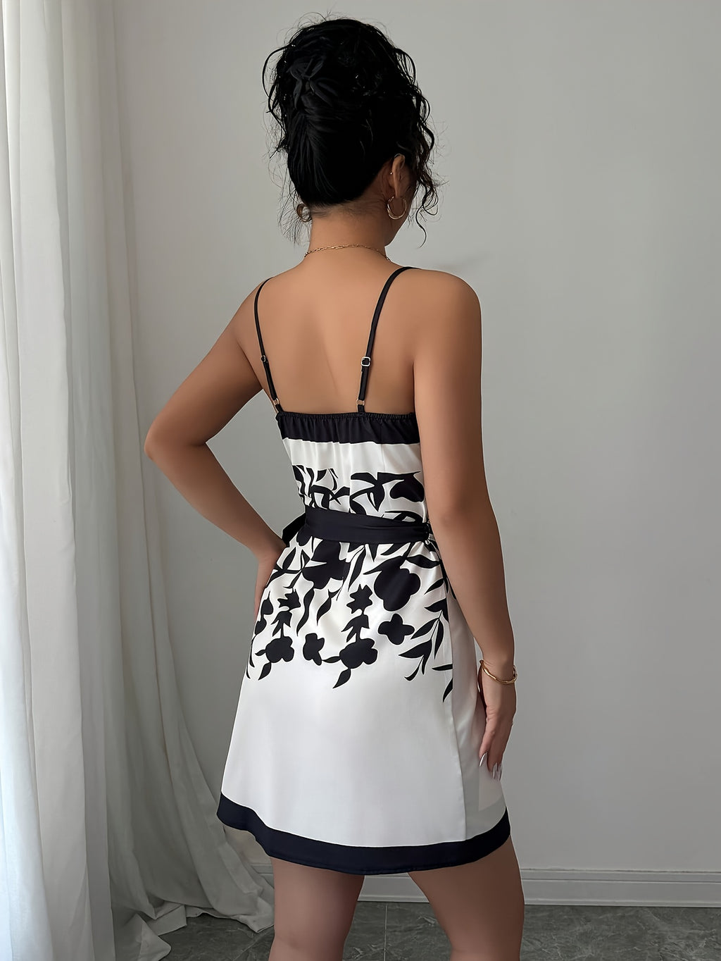 Summer Camisole Fashion Versatile Random Print Women's Dress - White