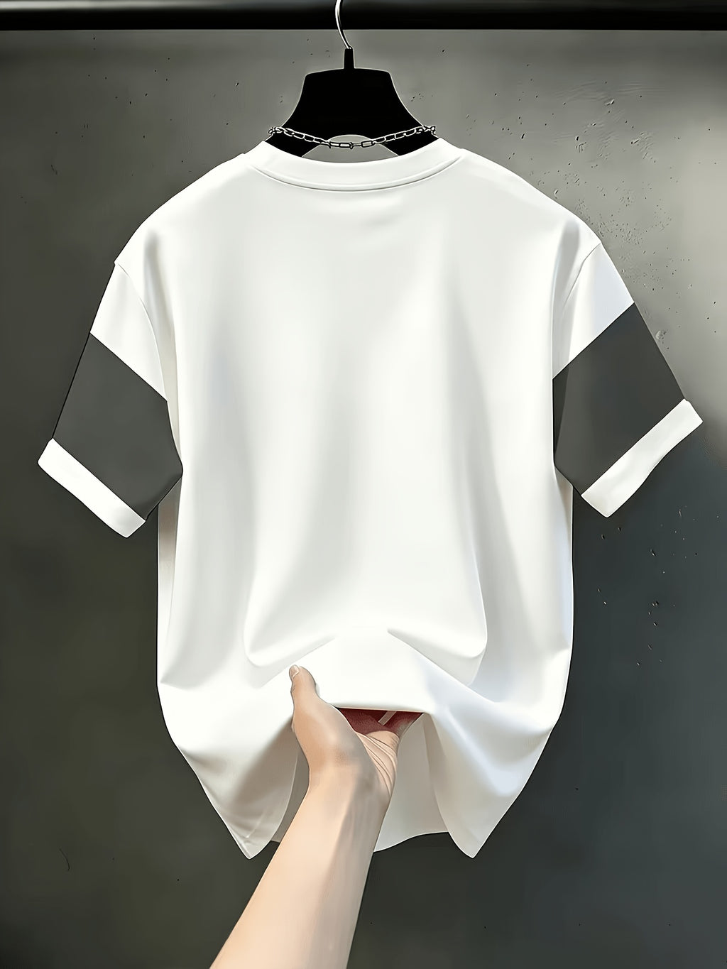 Men's Casual Crew Neck T-Shirt, Color Block Patchwork Pattern Design, Draped and Stylish Top, All-Season Wear, Breathable Regular Fit for Daily and Formal Outfits - Crew Neck Casual Top, Comfortable to Wear, Gift for Teens and Adults - Mixed colors