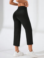 Women'S Solid Color Casual Trousers, Easy Style with Pockets for Daily Wear - Black