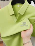 Cartama CRRTMARO Summer New Men'S Short Sleeve Polo Shirt Easy Business Casual High-End Breathable Half Sleeve T-Shirt Men'S Wear Yongxing - Green