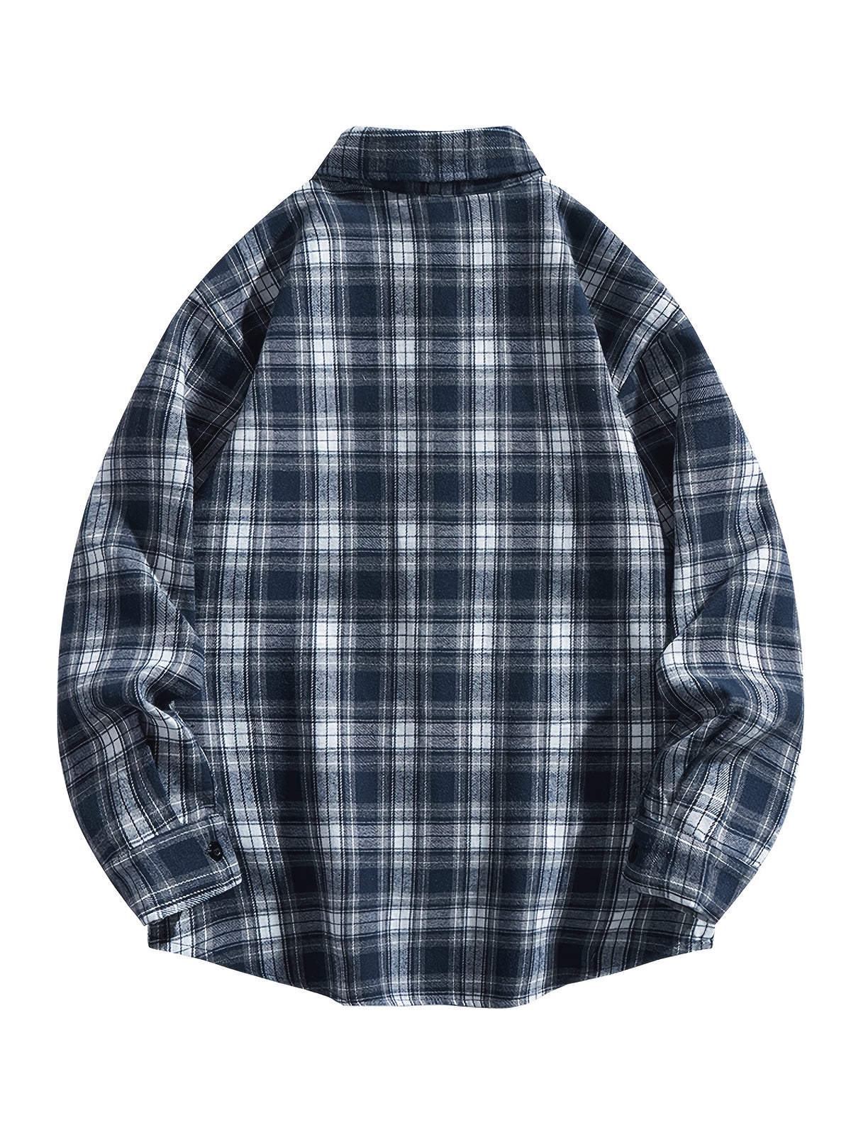 3pcs Set - Men'S Spring/Autumn Lapel Plaid Shirt Youth Outdoor Casual Trendy Top Men'S Fashion Versatile Jacket - Dark blue + sky blue + red