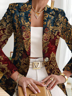This Stylish And Elegant Women'S Blazer Is Designed Specifically for Spring And Autumn. As a Versatile Lapel Jacket, It Is Suitable for a Wide Range of Occasions, Offering a Look That Is Both Creative And Highly Fashionable - Apricot Brown