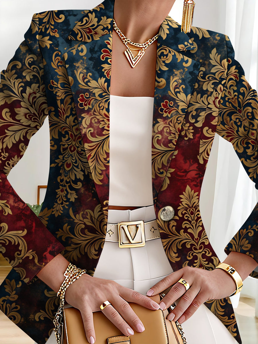 This Stylish And Elegant Women'S Blazer Is Designed Specifically for Spring And Autumn. As a Versatile Lapel Jacket, It Is Suitable for a Wide Range of Occasions, Offering a Look That Is Both Creative And Highly Fashionable - Apricot Brown
