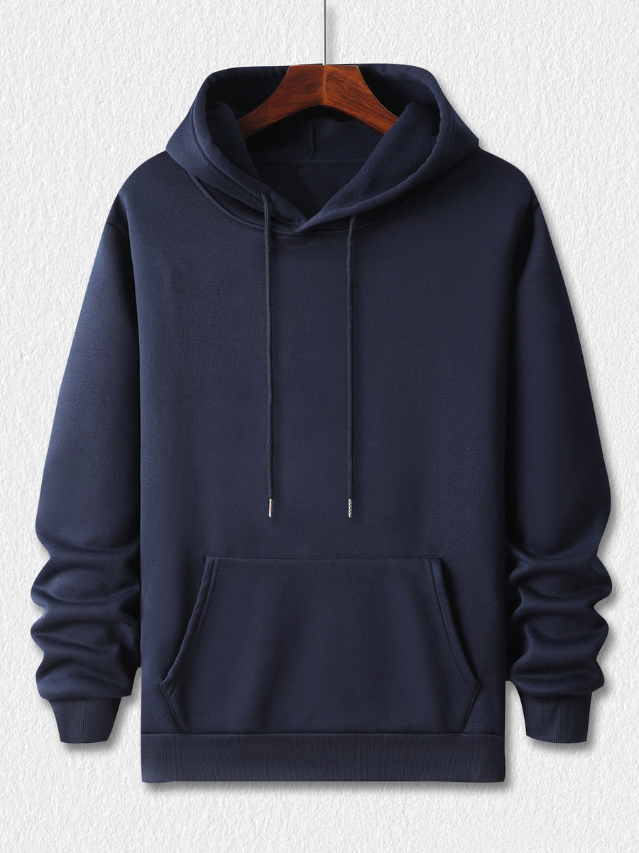 Men's Street-Style Cool Gradient Bear Symbol Hooded Sweatshirt, Featuring a Graffiti Bear Personality Print, Embodying American Street Fashion Culture, an Exclusive Item for Trendsetters! This Men's Hooded Sweatshirt Is Made from Selected - Blue Navy