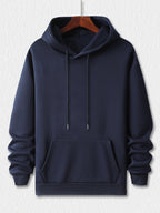 Men's Street-Style Cool Gradient Bear Symbol Hooded Sweatshirt, Featuring a Graffiti Bear Personality Print, Embodying American Street Fashion Culture, an Exclusive Item for Trendsetters! This Men's Hooded Sweatshirt Is Made from Selected - Blue Navy