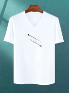 Casual Style Men'S T-Shirt Star Trail Design Summer Wear Gift for Him - White