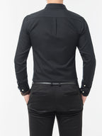 Men'S Long Sleeve 60 Oxford Dress Shirt, Casual - Black