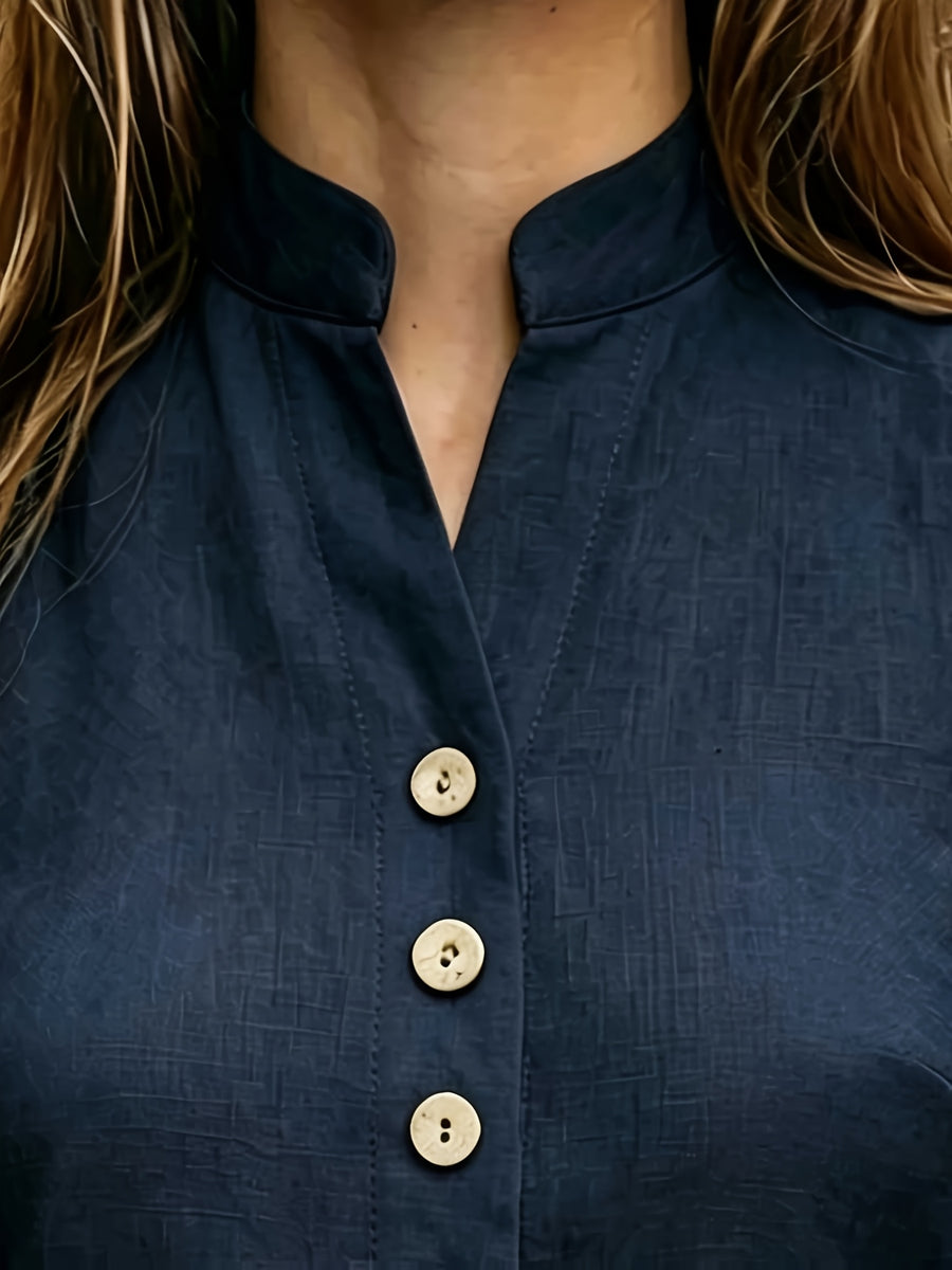 Women's Summer Solid Color V-Neck Sleeveless Casual Elegant High-Quality Shirt, Suitable for Occasions Such as Carnivals, Labor Day,, Travel, the Beach, and the Streets. Summer Top, Business Casual Women's Top, Vest Top for Women, Latest Women's Top - Navy Color