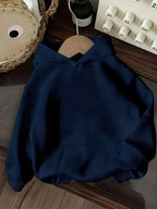 Women'S Geometric Triangle Print Zip-Up Hoodie with Pockets, Casual Soft Printed Sweatshirt for Autumn Winter - Navy Color