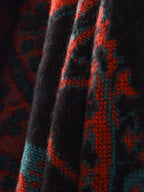 Plus Size - Plus Size - Women'S Oversized Front-Open Thick Shawl Cardigan, Casual Poncho Sweater That Can Be Worn As a Blanket, Suitable for Autumn, Winter, And Nighttime - Burgundy